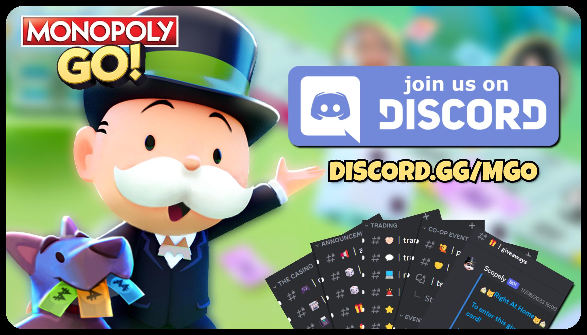 Discovery splash banner for MonopolyGO! 2.0 Discord server
