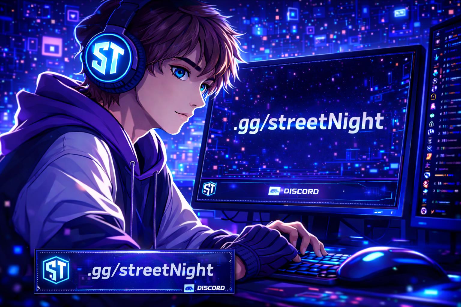 Discovery splash banner for Street Night 1K Discord server