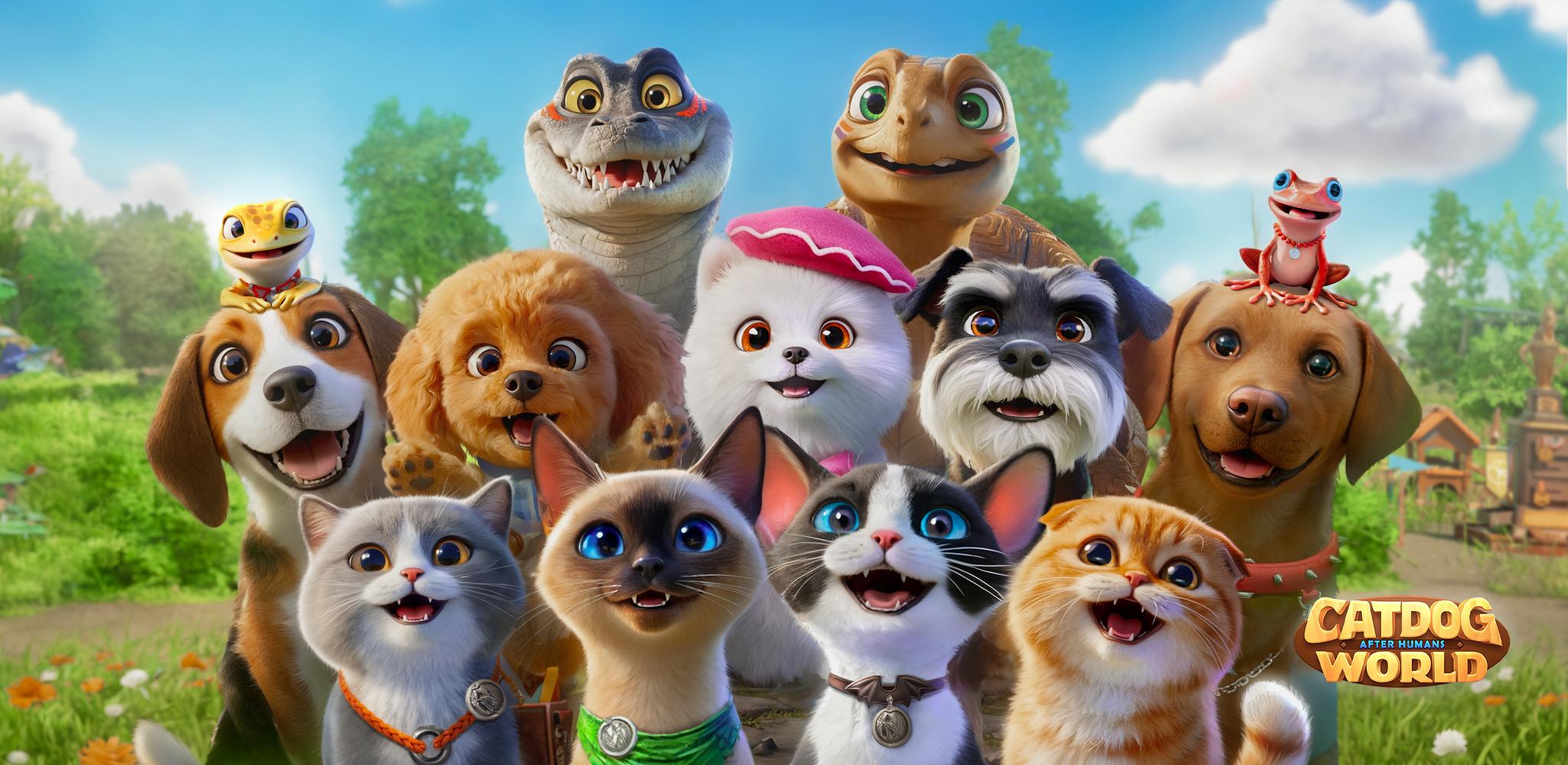 Discovery splash banner for CatDog World: After Humans Discord server