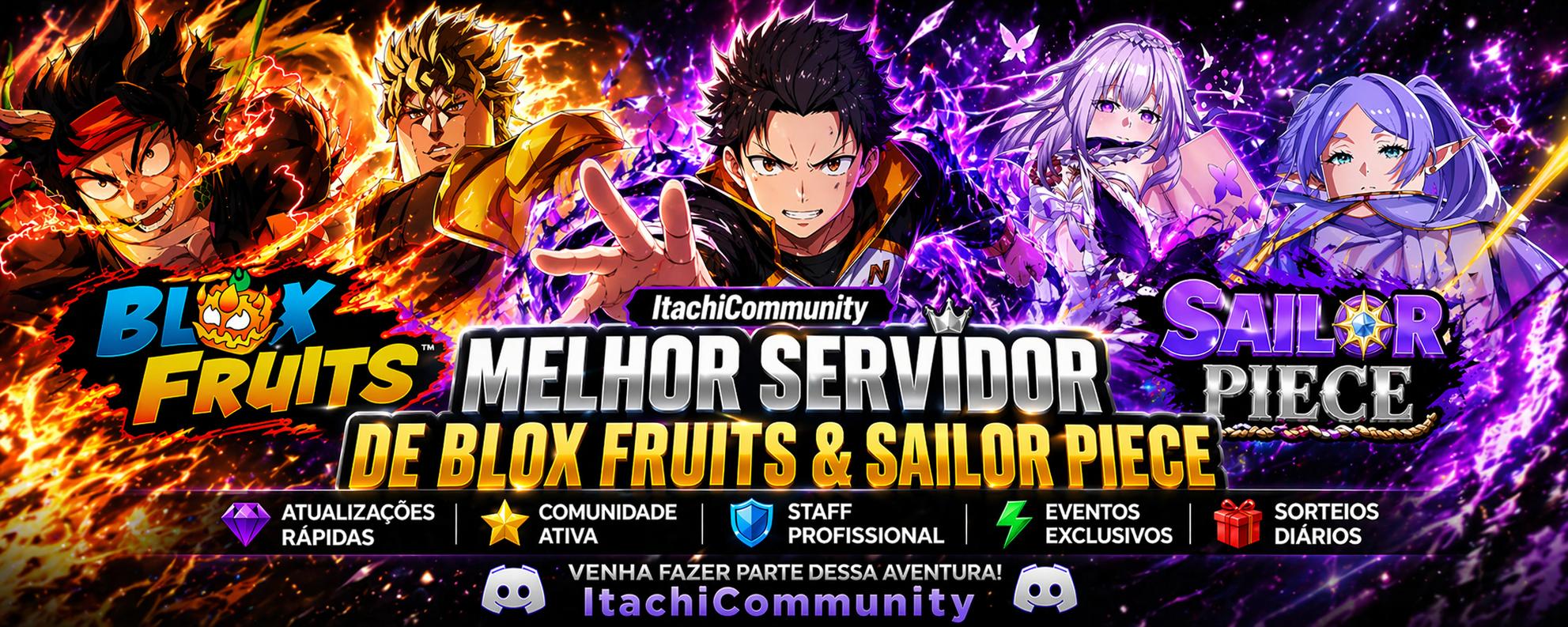 Discovery splash banner for Sailor Piece & Blox Fruits ๐ | ItachiCommunity Discord server