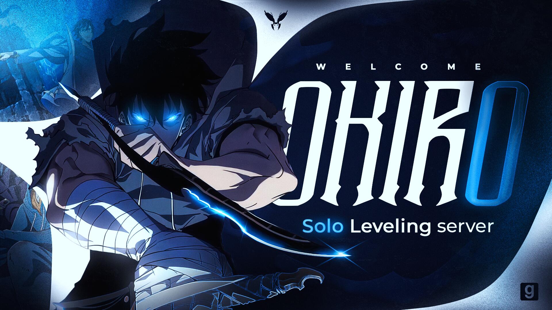 Discovery splash banner for Okiro Solo Leveling Discord server