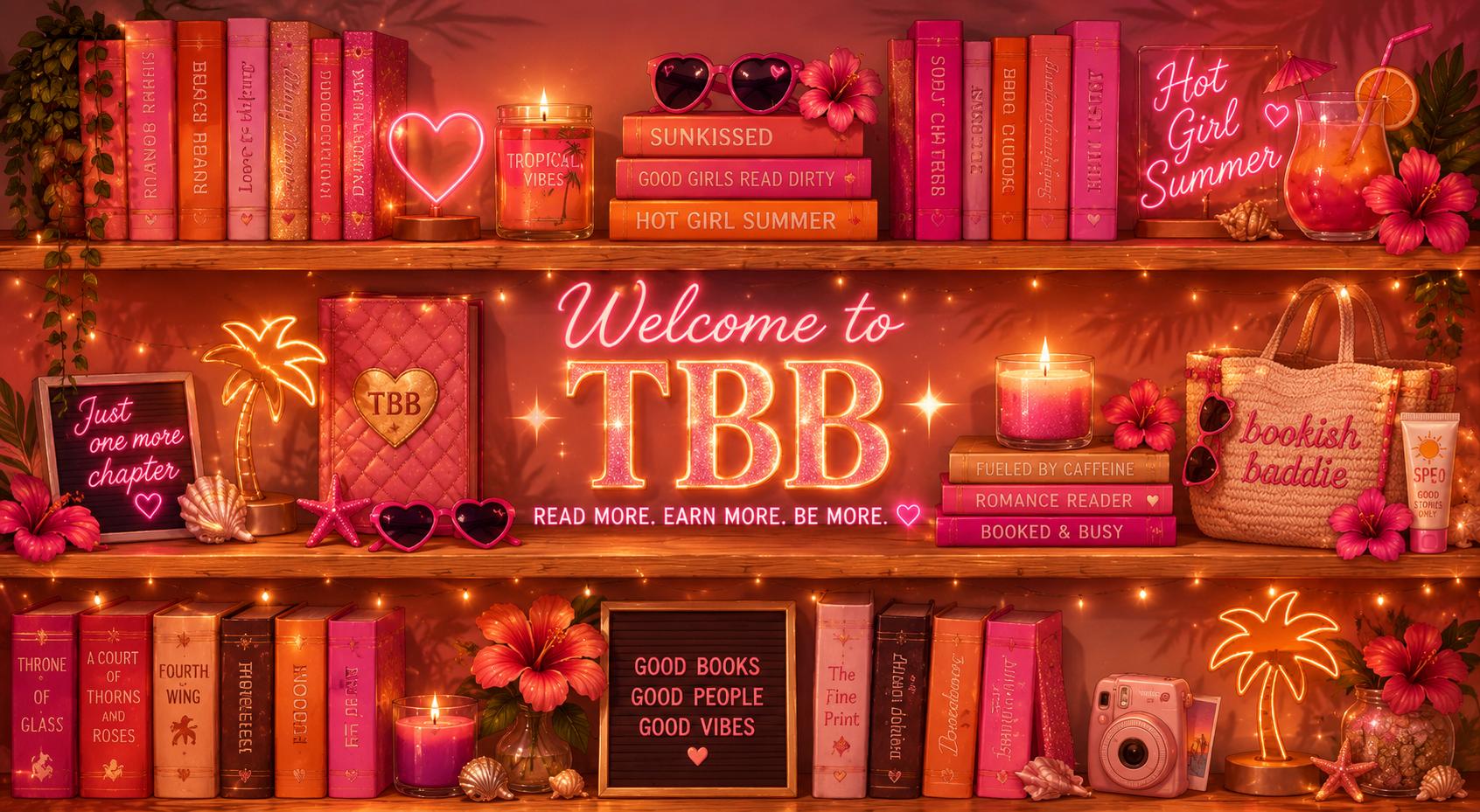 Discovery splash banner for The Baddies Bookshelf Discord server