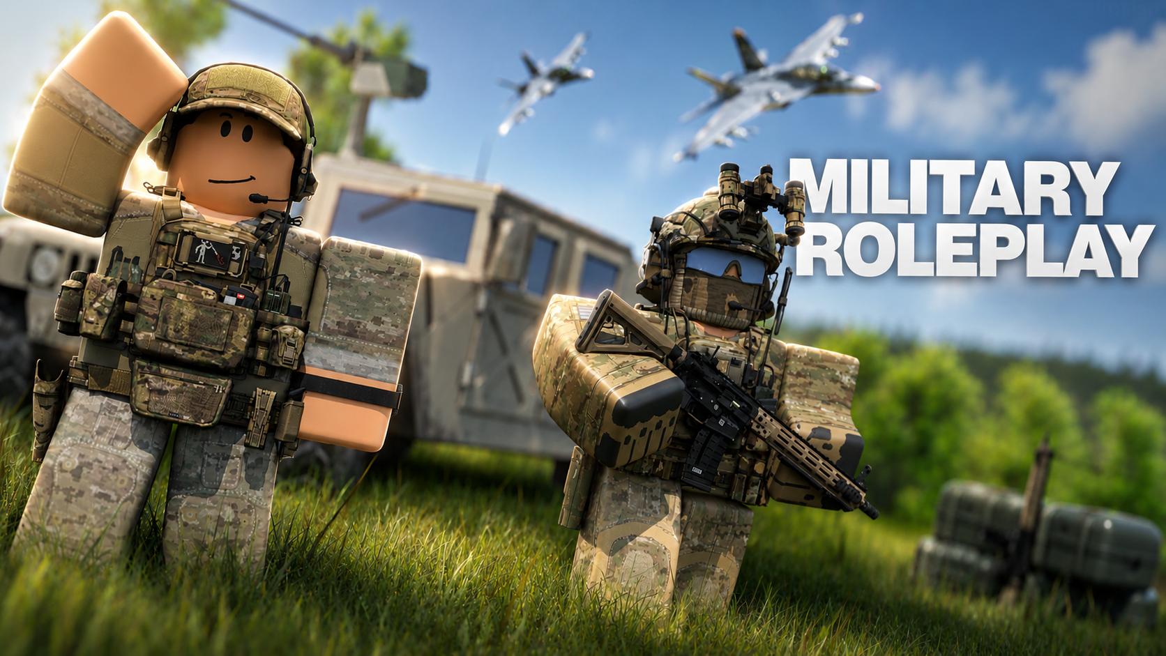 Discovery splash banner for Roblox Military Roleplay Discord server