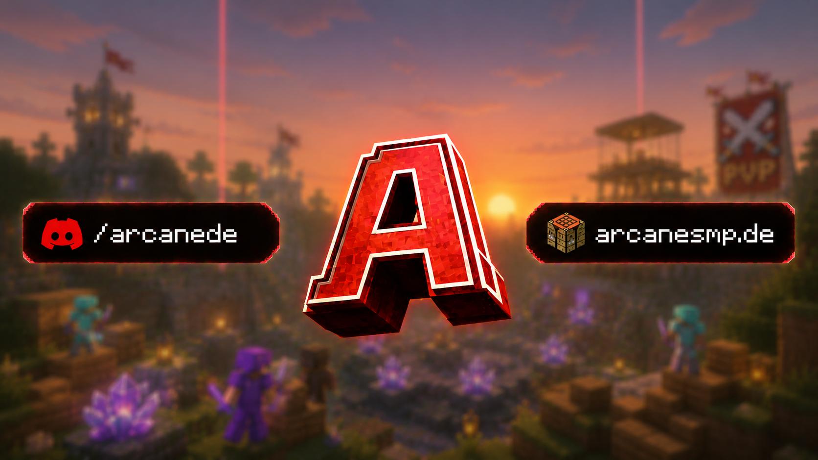 Discovery splash banner for ArcaneSMP.de Discord server