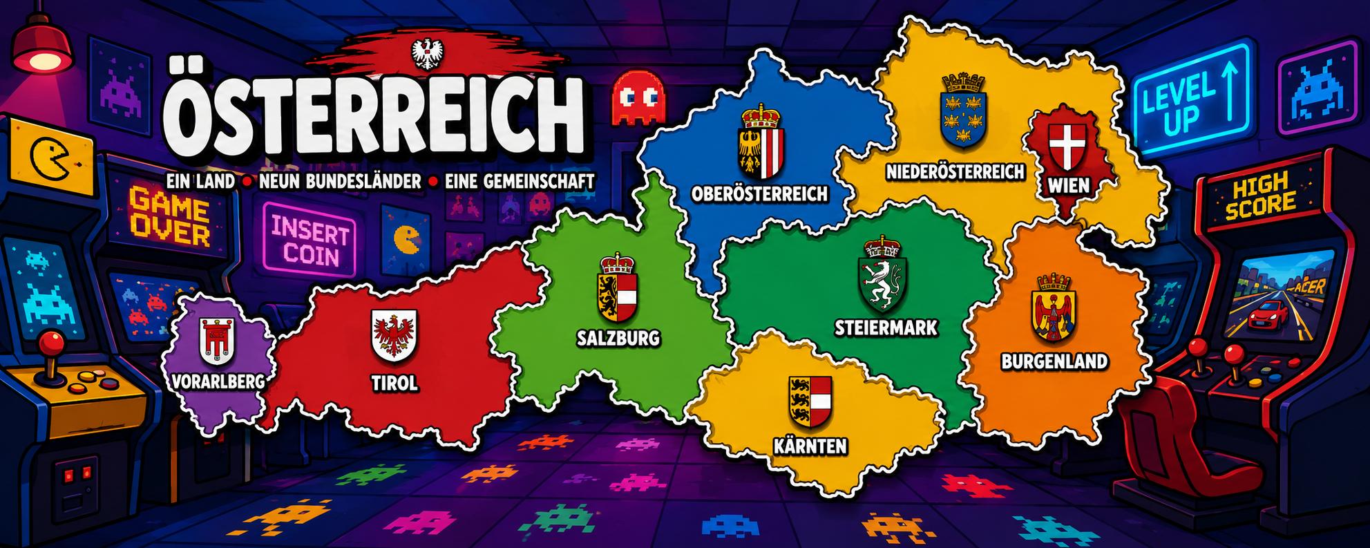 Discovery splash banner for Austrian Arcade Discord server