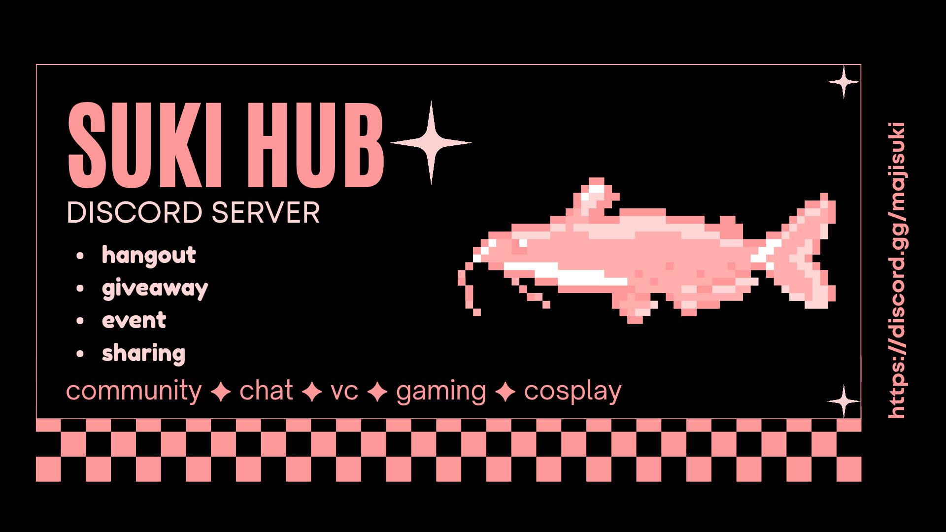 Discovery splash banner for SUKI HUB Discord server