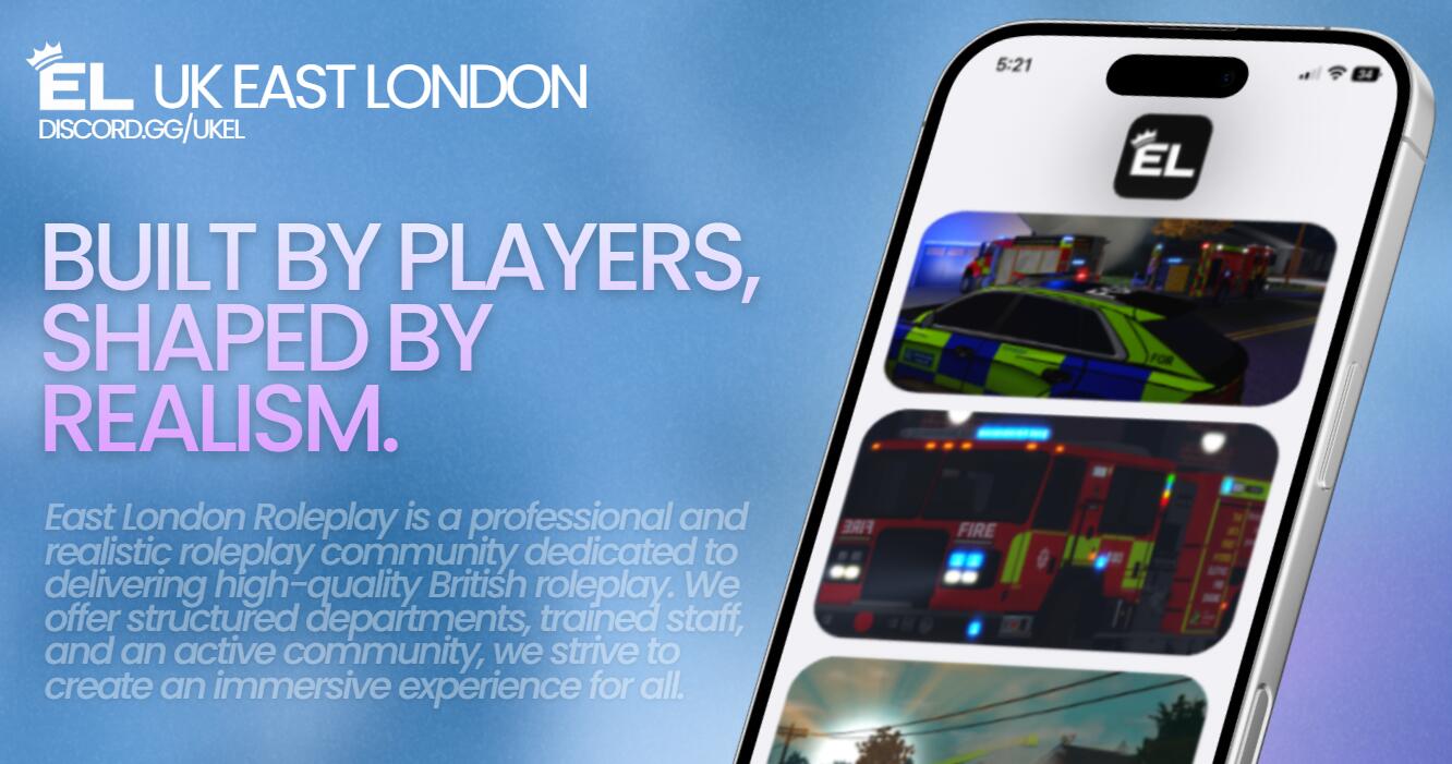 Discovery splash banner for UKEL | UK East London Roleplay Discord server