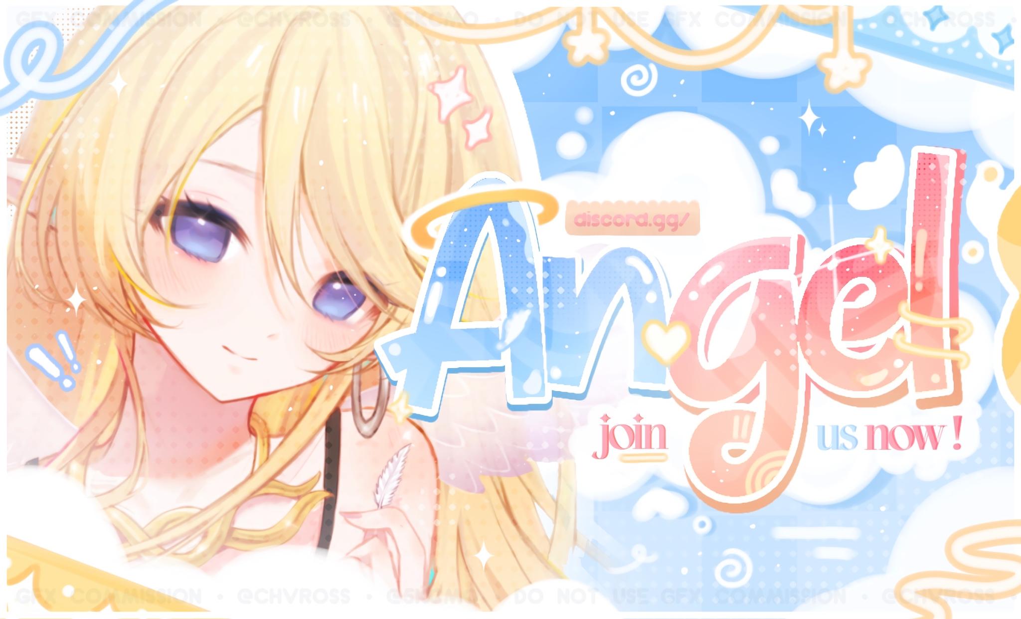 Discovery splash banner for angel ༉‧₊˚ social ₊ active ₊ art ₊ roblox ₊ gaming ₊ vc Discord server