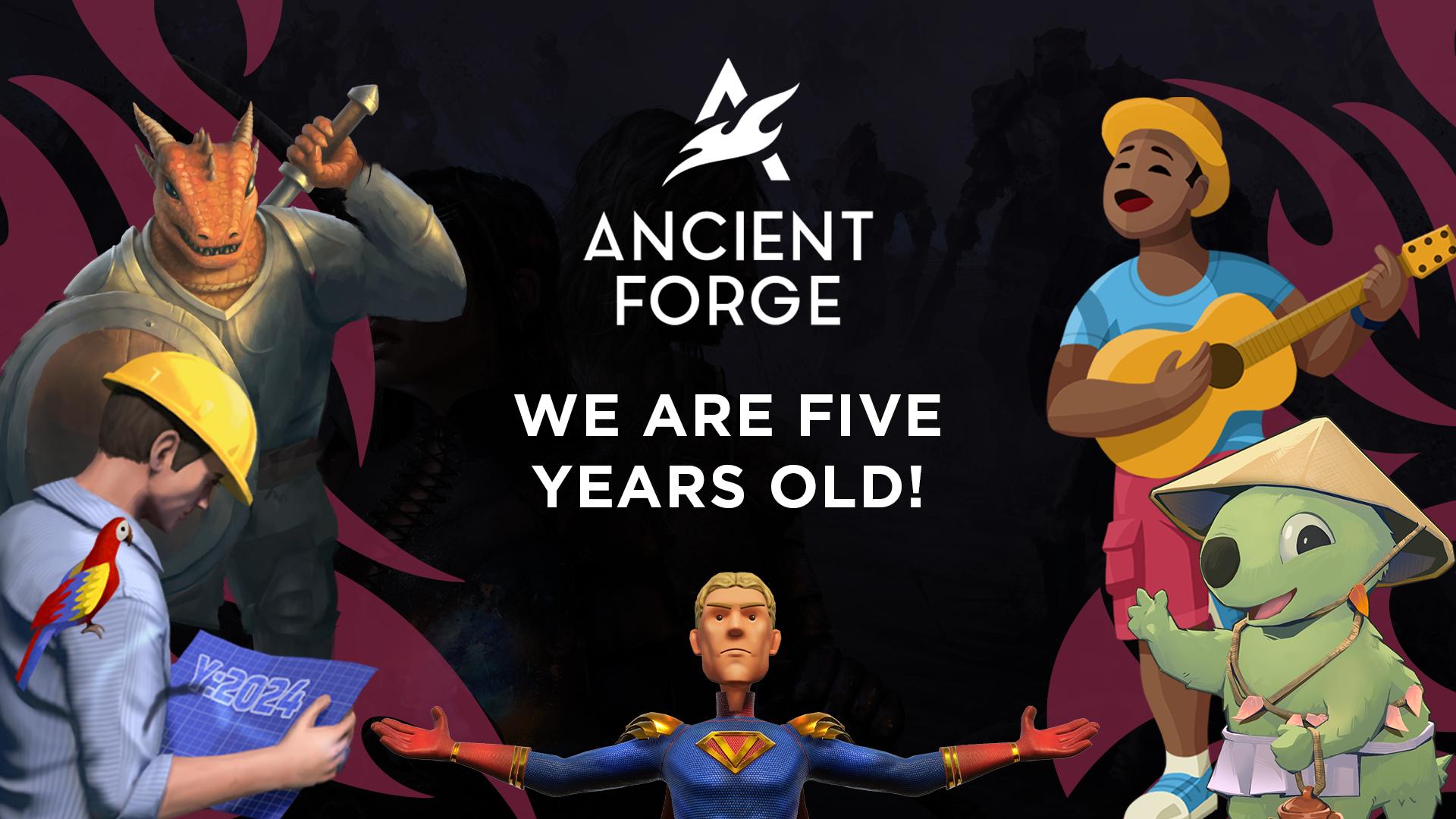 Discovery splash banner for Ancient Forge Discord server