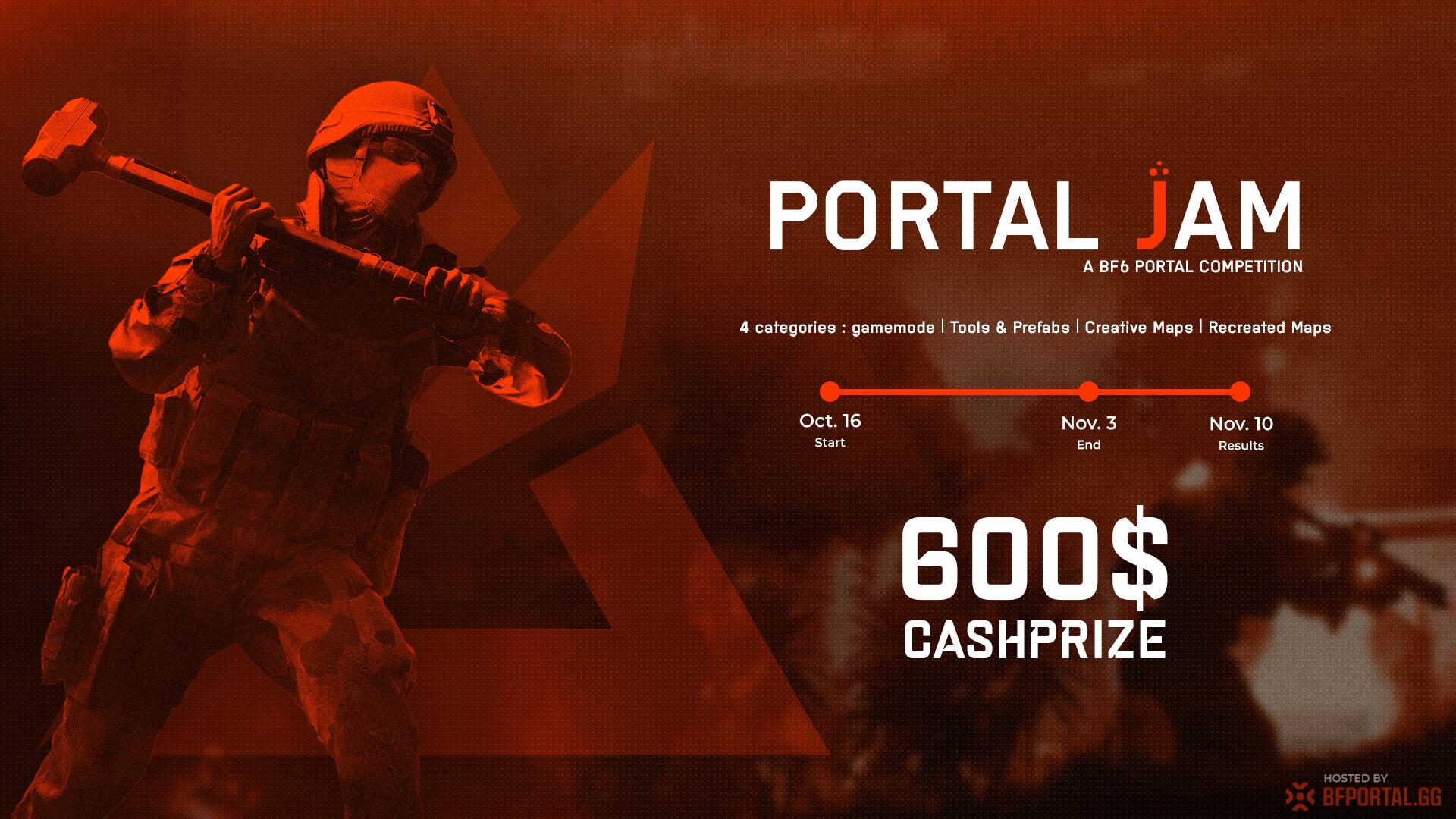 Discovery splash banner for Battlefield Portal Hub Discord server